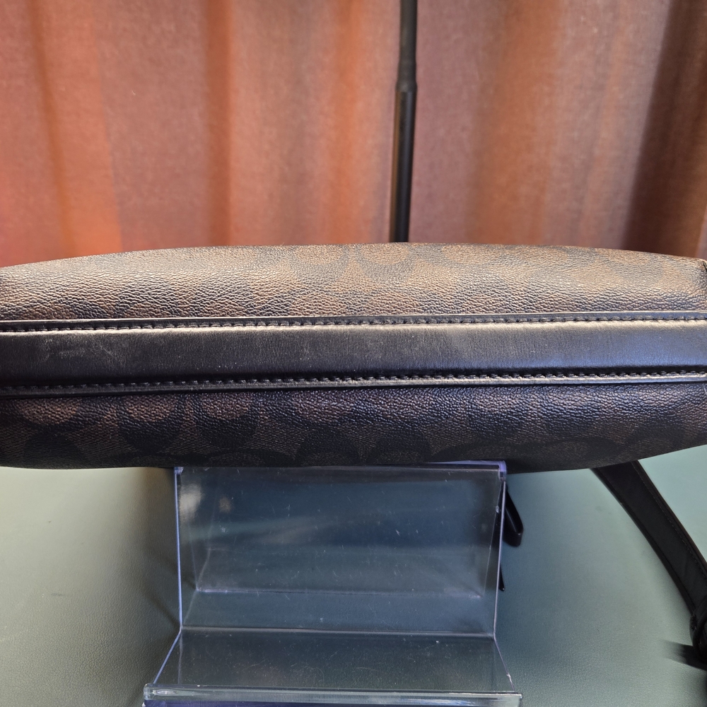 COACH Mae File Crossbody in Signature C Canvas F77885 Brown Black - Picture 6 of 15